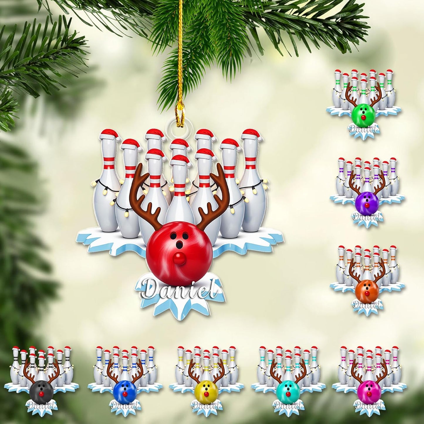 Custom Bowling Tools Ornament - Bowling Ornament Bowl 8