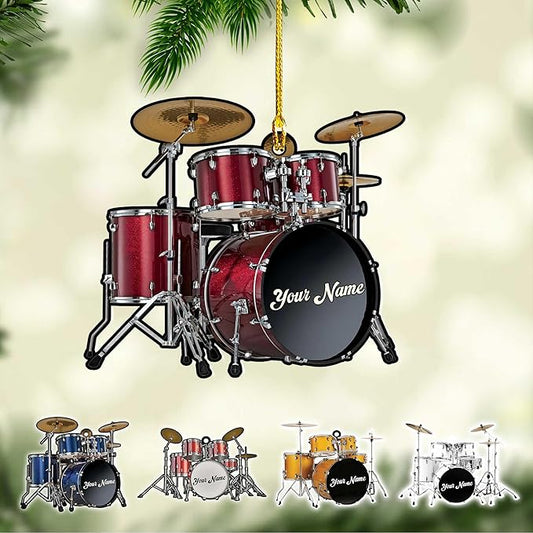 Custom Drum Set Ornament - Acrylic Christmas Gift for Drummers & Music Lovers LL8