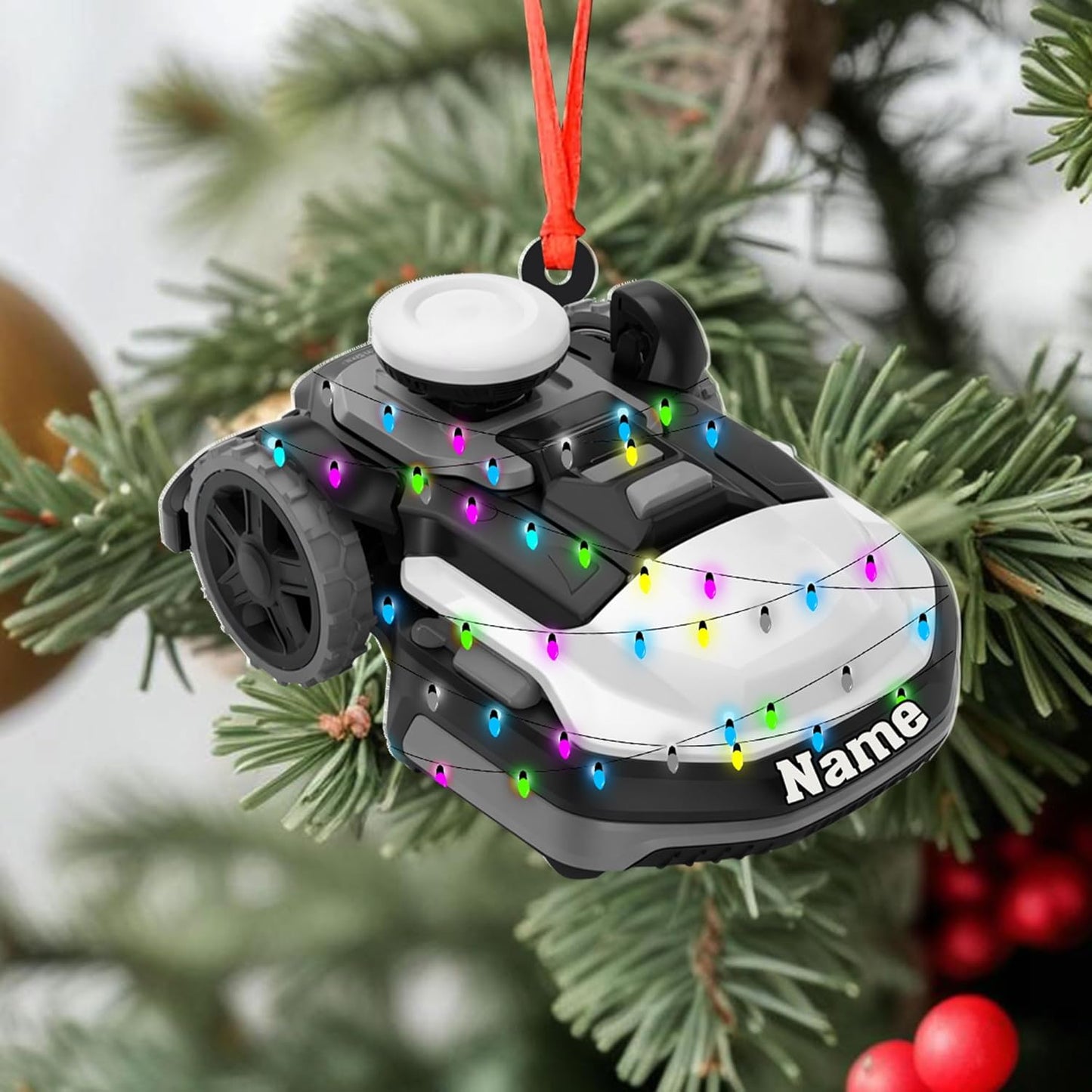 Personalized Lawn Mower Christmas Ornament | Custom Lawn Care Holiday Tree Decoration for Gardeners & Landscapers TG94