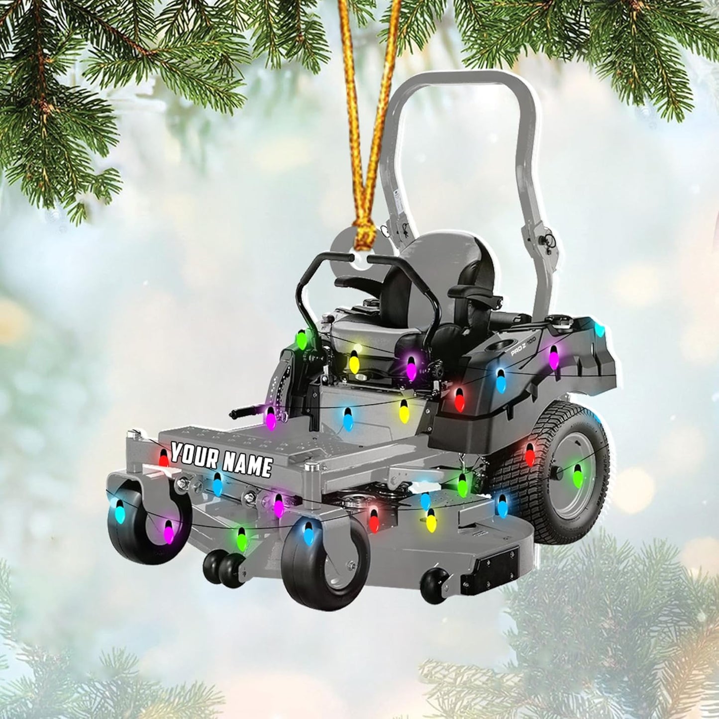 Personalized Lawn Mower Christmas Ornament | Custom Lawn Care Holiday Tree Decoration for Gardeners & Landscapers TG102