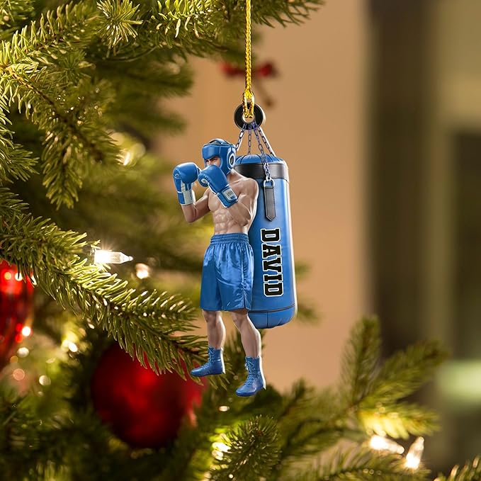 Personalized Boxing Gloves Christmas Ornament - Custom Name Boxing Ornament Gift LL32