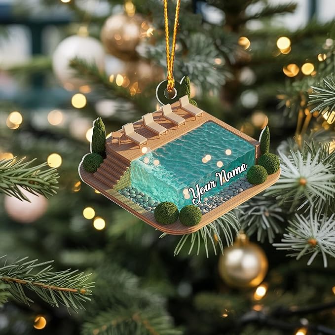 Custom Swimming Ornament - Swimmer Christmas Gift for Boys, Girls & Pool Lovers LL20