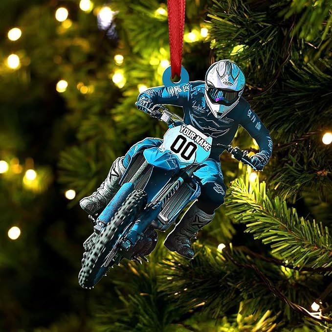 Personalized Dirt Bike Christmas Ornaments 2025 Custom Motocross Ornament Dirt bike Christmas Ornament N12