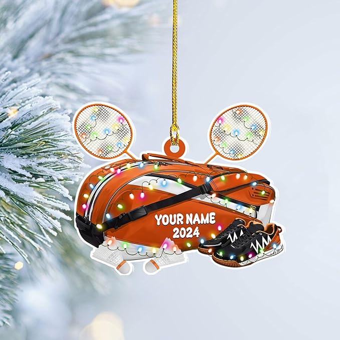 Pesonalized Christmas Gift for Badminton Players, Sports Lovers Badminton Ornament LL48