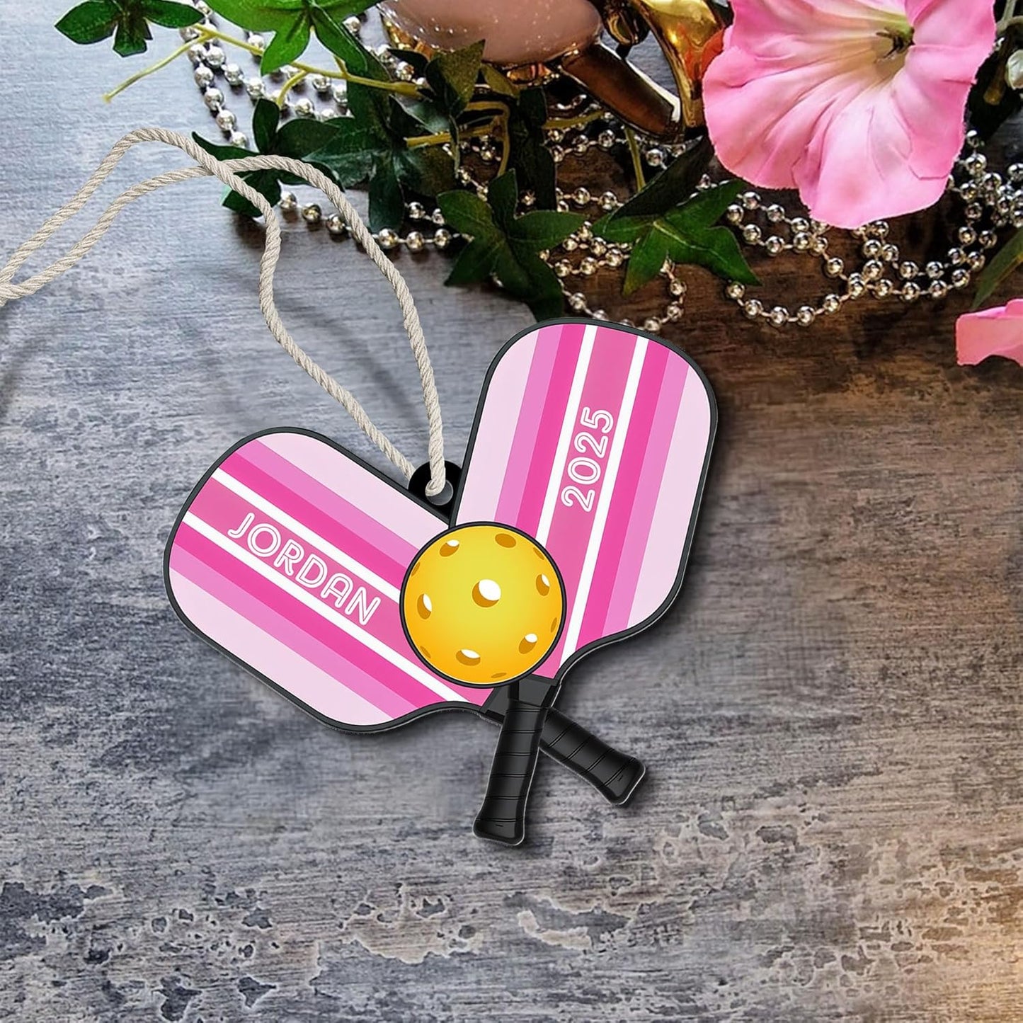 Personalized Pickleball Ornament – Custom Name & Year Paddle and Ball Christmas Ornament 6