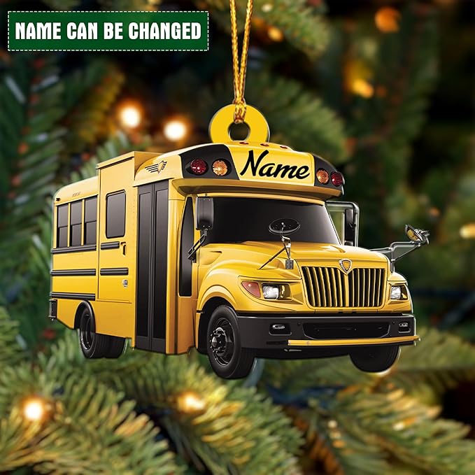 Customized School Bus Ornament - Bus Driver Christmas Gift L15