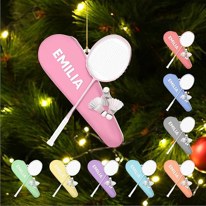 Pesonalized Christmas Gift for Badminton Players, Sports Lovers Badminton Ornament LL36