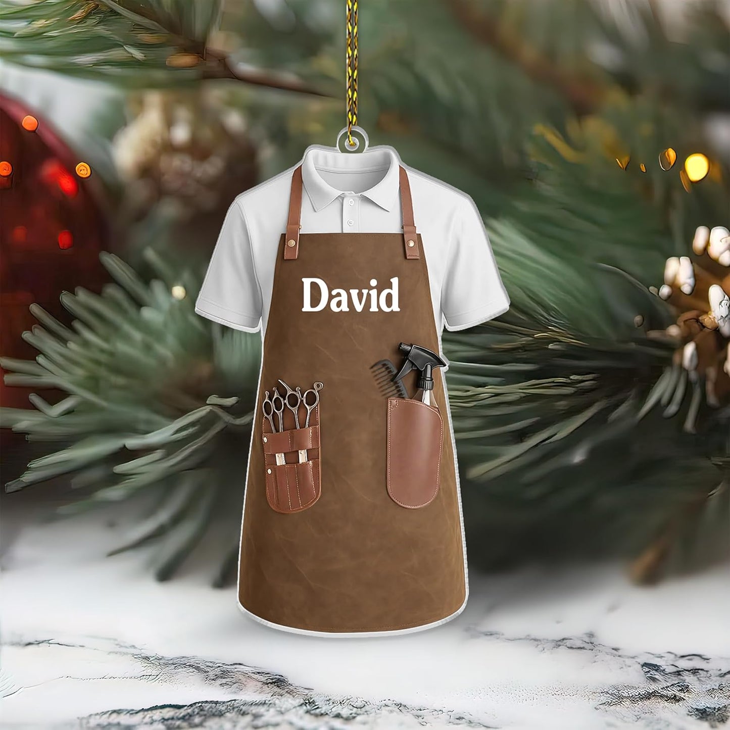 Personalized Hair Stylist Ornament – Christmas Apron Ornament