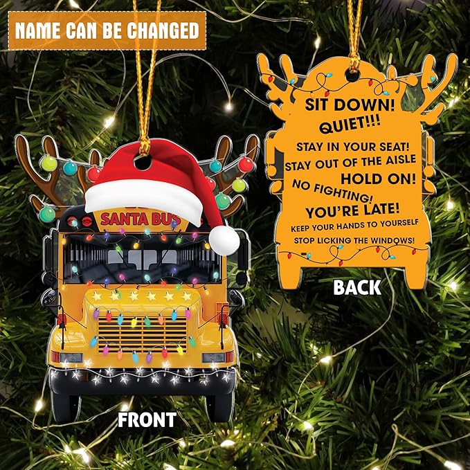 Customized School Bus Ornament - Bus Driver Christmas Gift L14