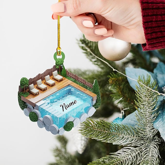 Custom Swimming Ornament - Swimmer Christmas Gift for Boys, Girls & Pool Lovers LL25