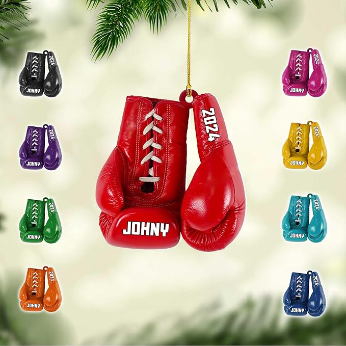 Custom Boxing Gloves Christmas Ornament - Personalized Boxing Ornament Gift LL17