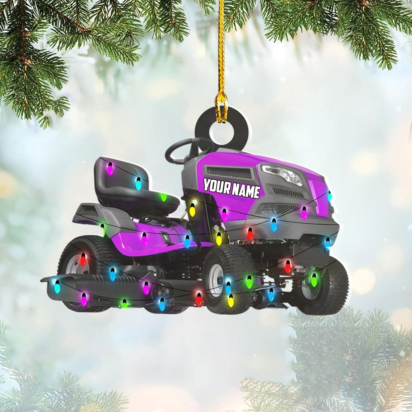 Personalized Lawn Mower Christmas Ornament | Custom Lawn Care Holiday Tree Decoration for Gardeners & Landscapers TG104
