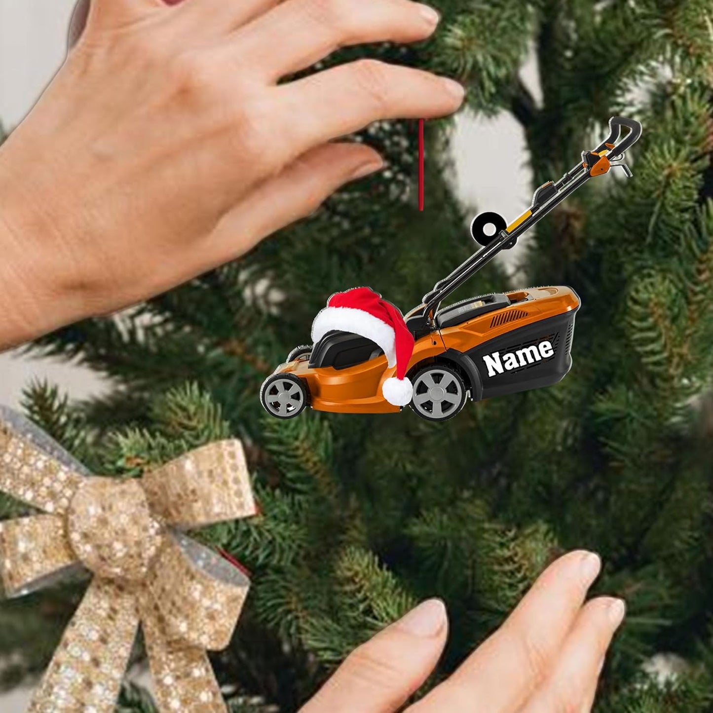 Personalized Lawn Mower Christmas Ornament | Custom Lawn Care Holiday Tree Decoration for Gardeners & Landscapers TG99