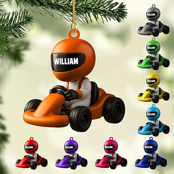 Personalized Go Kart Christmas Ornament N08