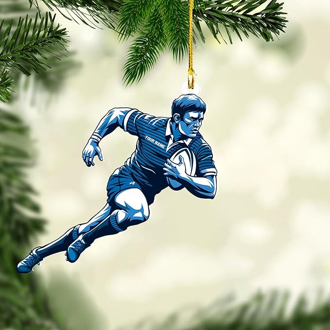Personalized Rugby Player Christmas Gift for Sports Lovers - Rugby Ornament LL22