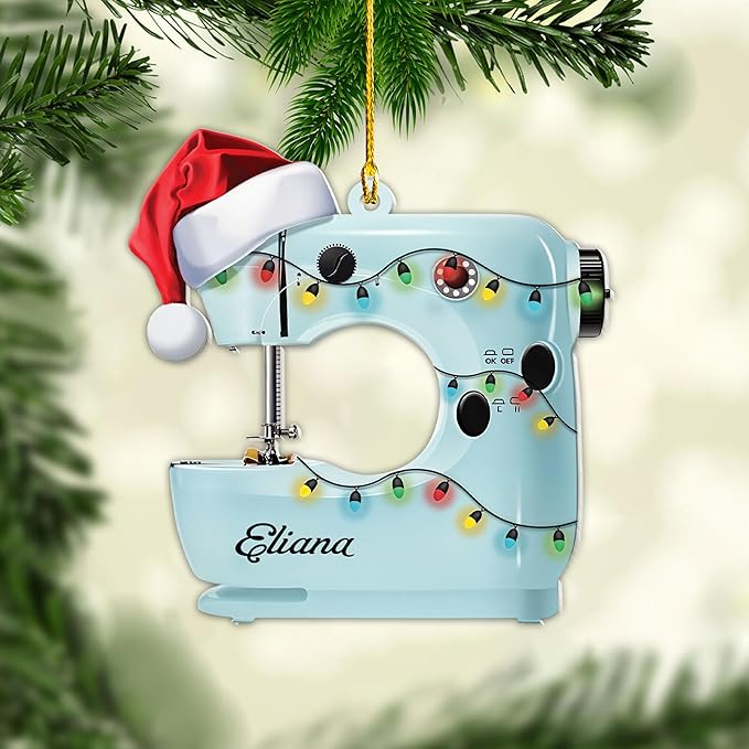 Custom Sewing Machine Ornament - Christmas Ornament Gift for Sewing Lovers LL26