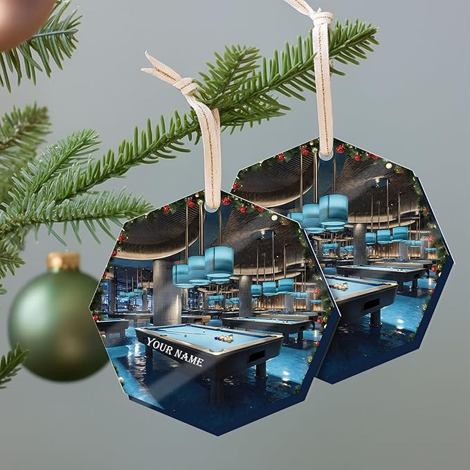 Personalized Billiards Ornament 2025, Billiards Christmas Ornaments N09
