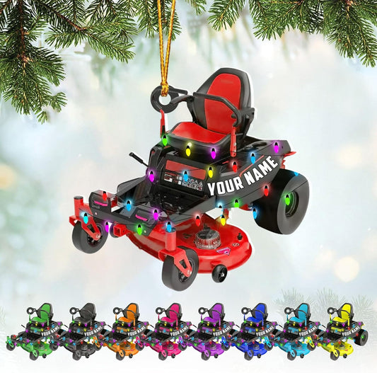 Personalized Lawn Mower Christmas Ornament | Custom Lawn Care Holiday Tree Decoration for Gardeners & Landscapers TG112