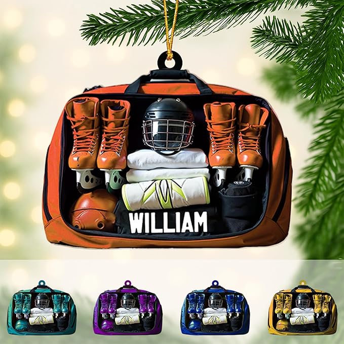 Personalized ice Hockey Ornament N08