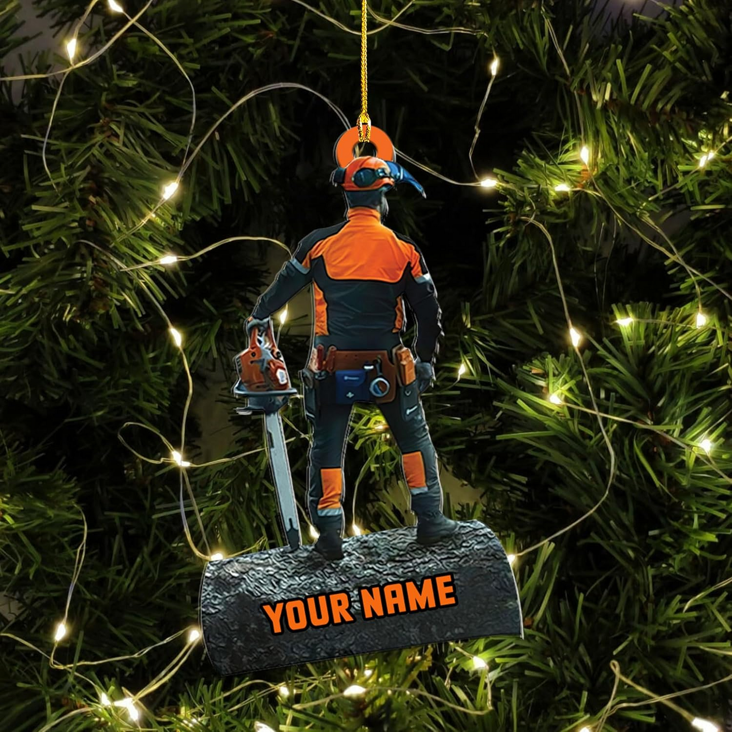 Personalized Arborist Ornament – Lumberjack Carpenter Christmas Ornament H14