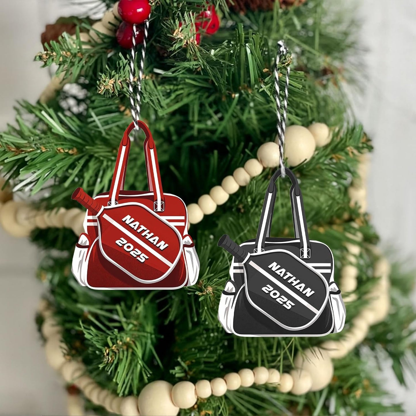 Custom Name Pickleball Bag Ornament – Pickleball Christmas Ornament 1
