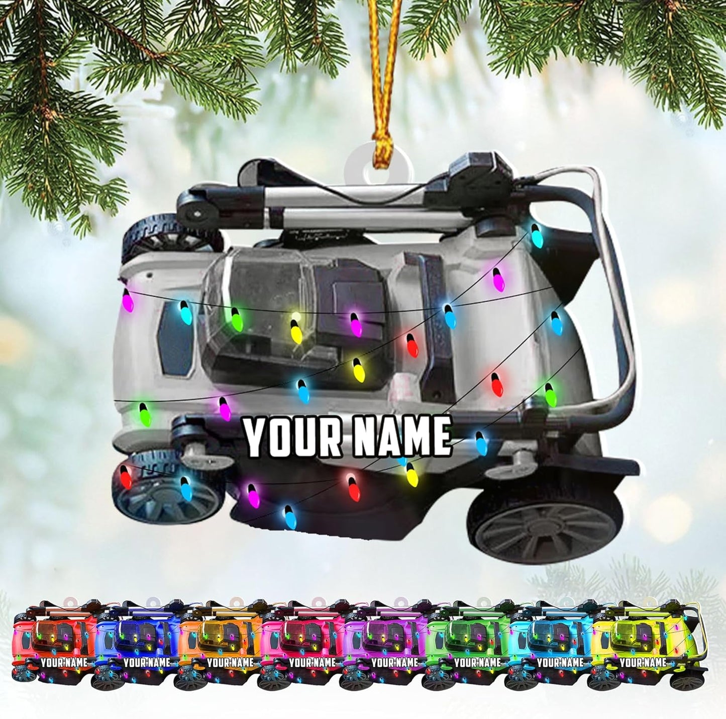 Personalized Lawn Mower Christmas Ornament | Custom Lawn Care Holiday Tree Decoration for Gardeners & Landscapers TG107