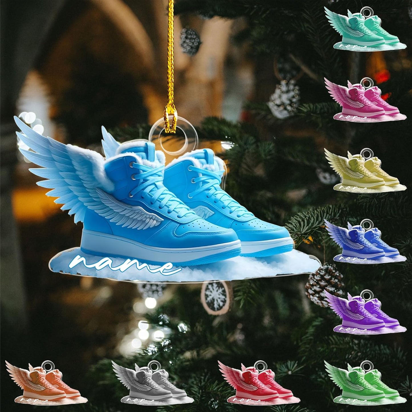 Personalized Running Ornament – Custom Marathon Acrylic Ornament, Runner Christmas Gift, Race Finisher Decoration TM4