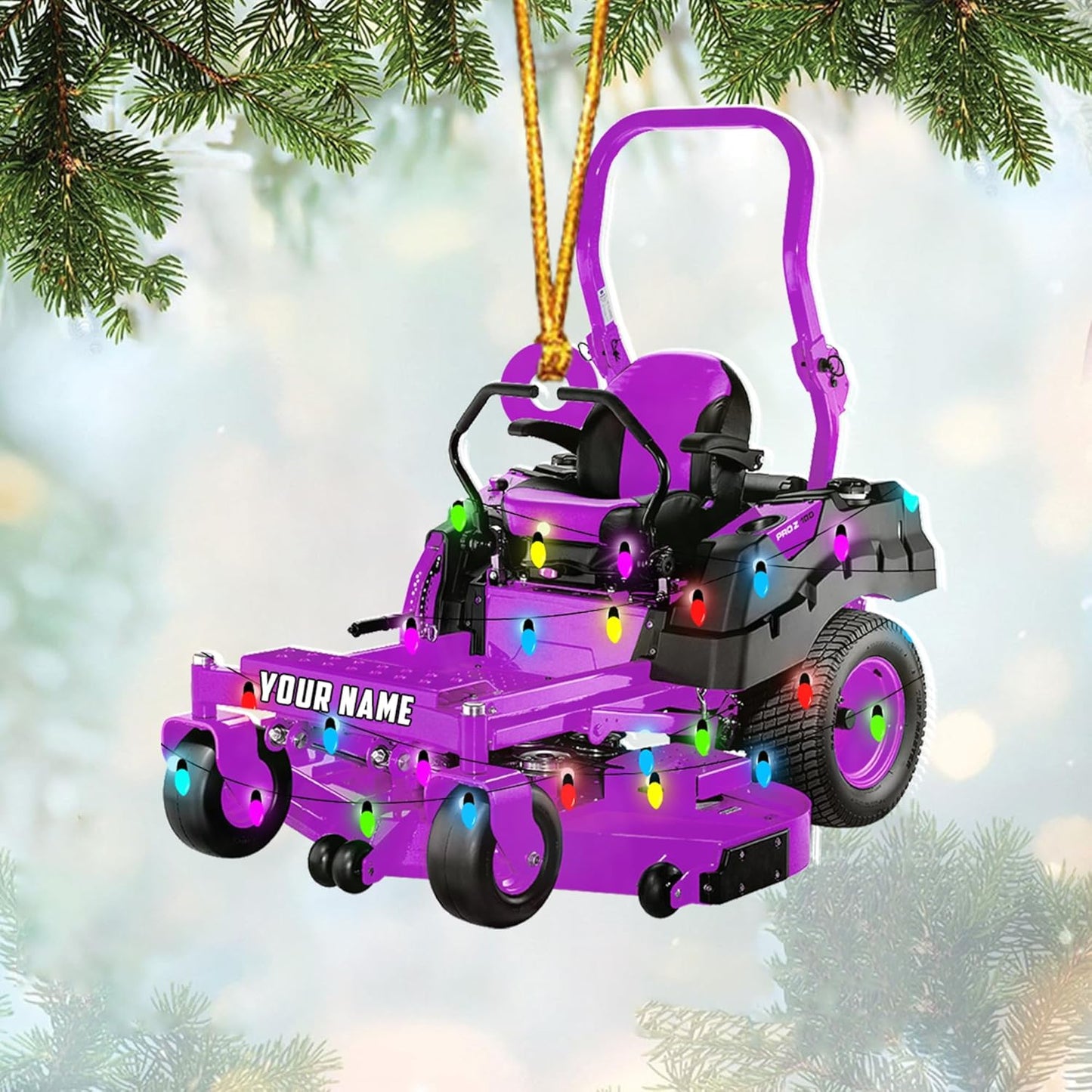 Personalized Lawn Mower Christmas Ornament | Custom Lawn Care Holiday Tree Decoration for Gardeners & Landscapers TG102