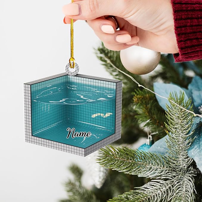 Custom Swimming Ornament - Swimmer Christmas Gift for Boys, Girls & Pool Lovers LL27