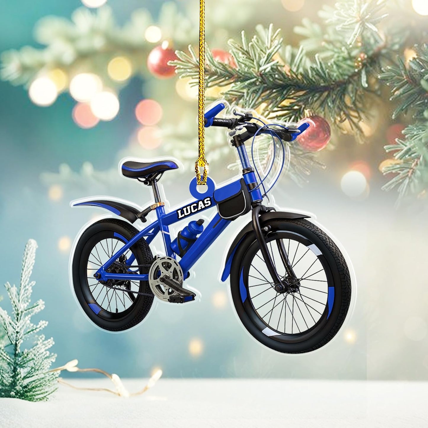 Custom Name Cycling Acrylic Ornament – Personalized Bike Gift, Christmas Tree Keepsake for Cycling Enthusiasts TC39