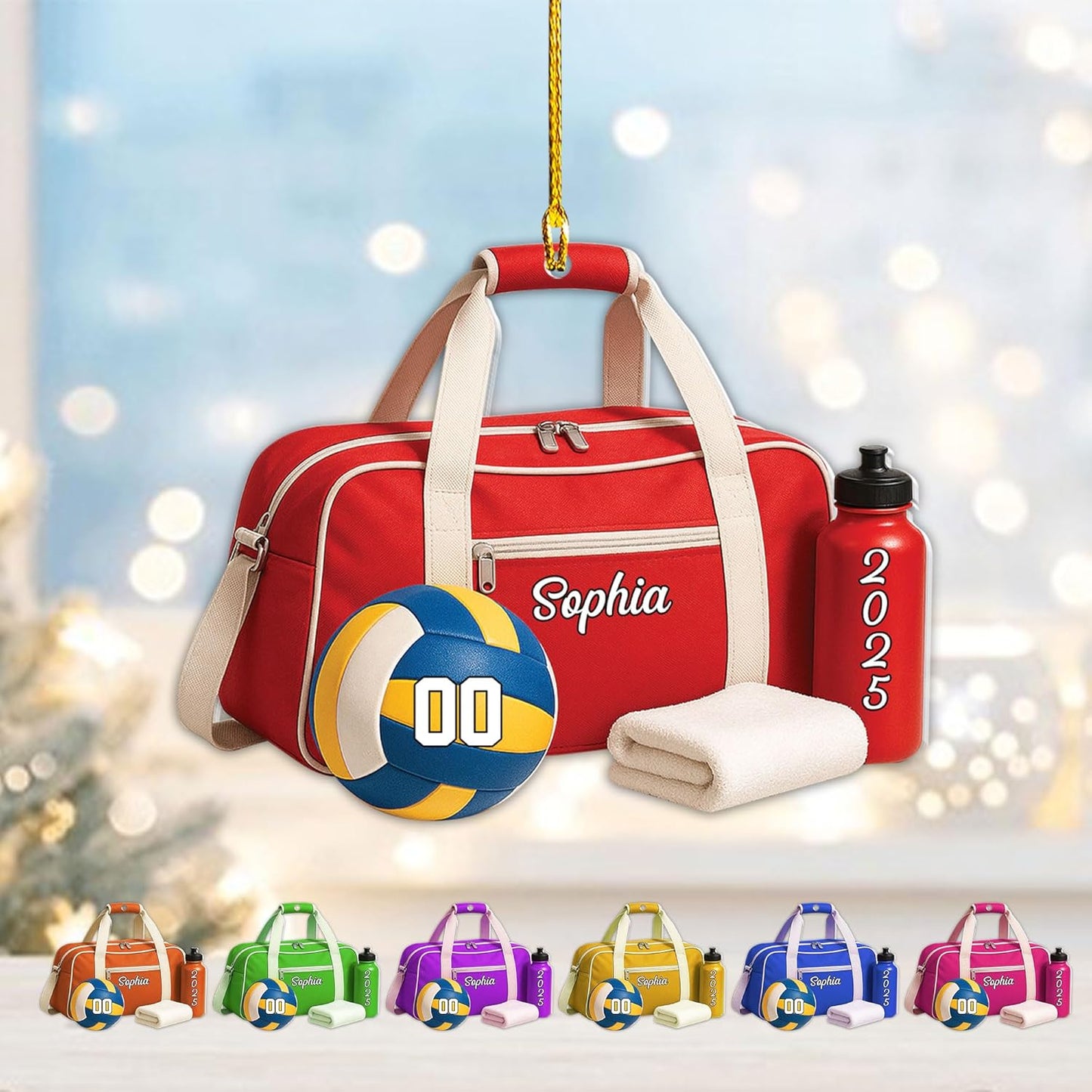 Personalized Volleyball Christmas Ornament – Custom Name Acrylic Ornament, Team Sports Holiday Decor, Volleyball Player Gift, Custom Xmas Keepsake TV11