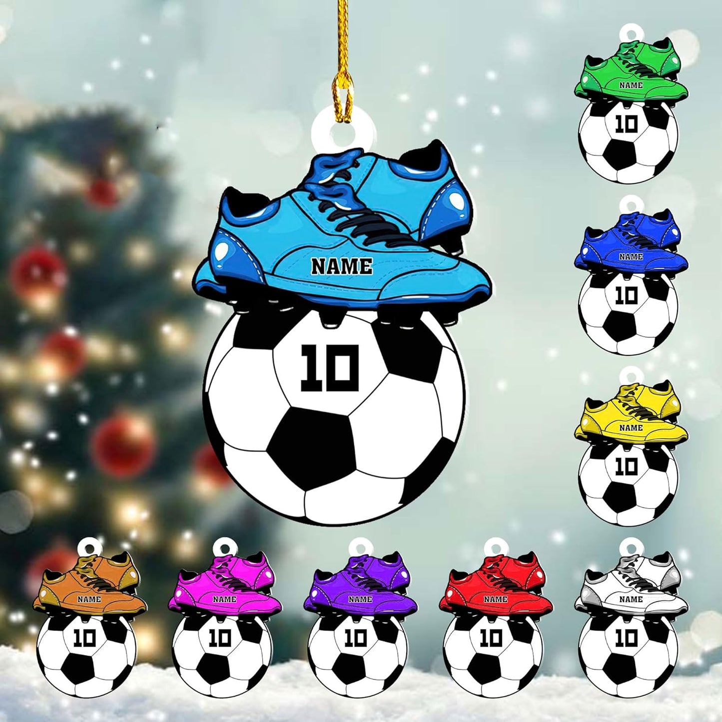 Personalized Soccer Player Christmas Ornament - Xmas Gift for Soccer Lovers C19