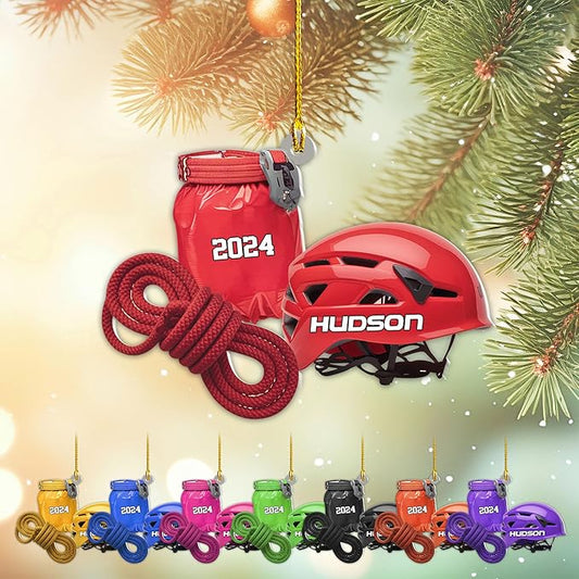 Custom Climbing Ornament - Custom Rock Climber Christmas Gift for Mountaineers LL7