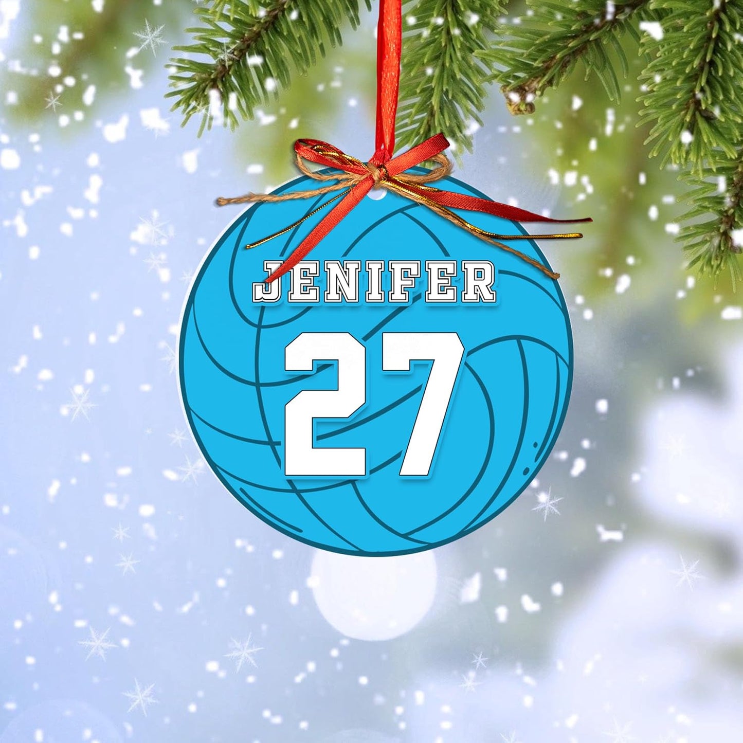 Custom Name Water Polo Christmas Ornament – Personalized Name And Number Water Polo Ornament, Sport Holiday Tree Decoration TW10