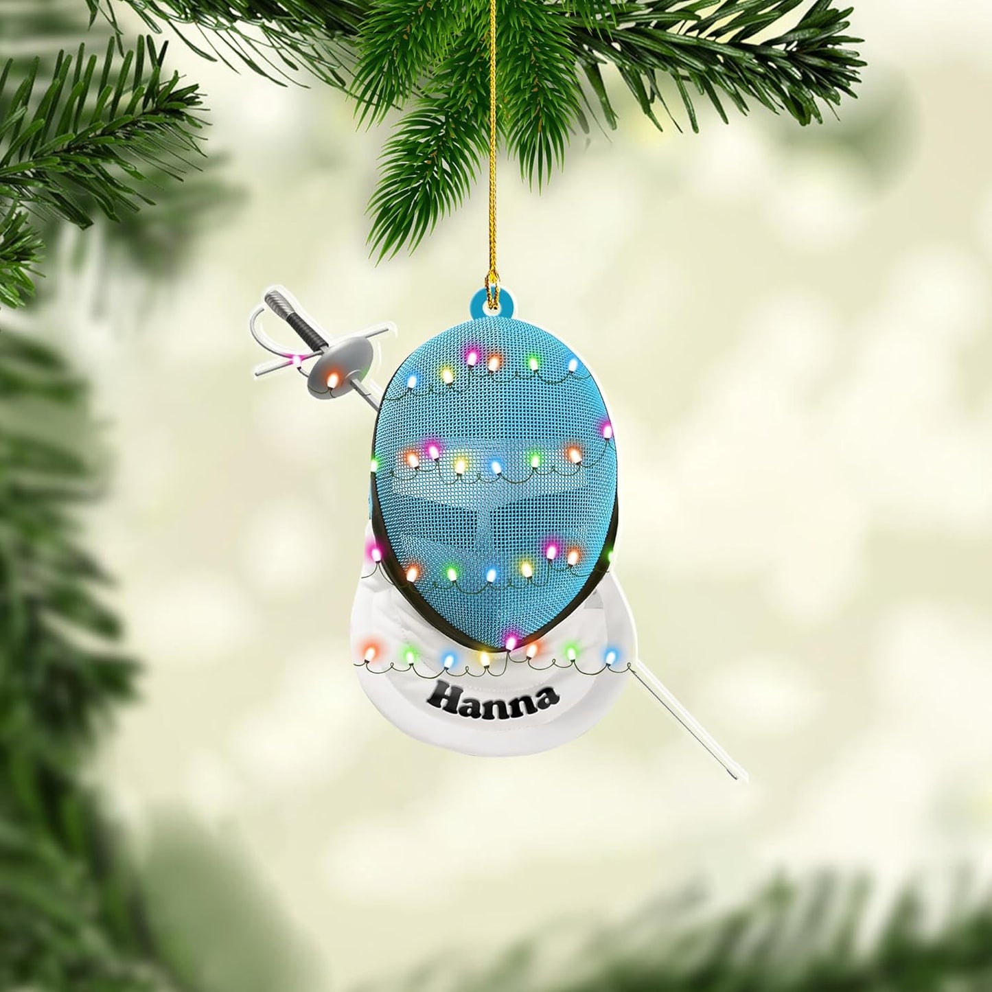 Personalized Fencing Christmas Ornament Christmas Tree Decor Gift for Fencer 2025 Fencing for Christmas Tree C07