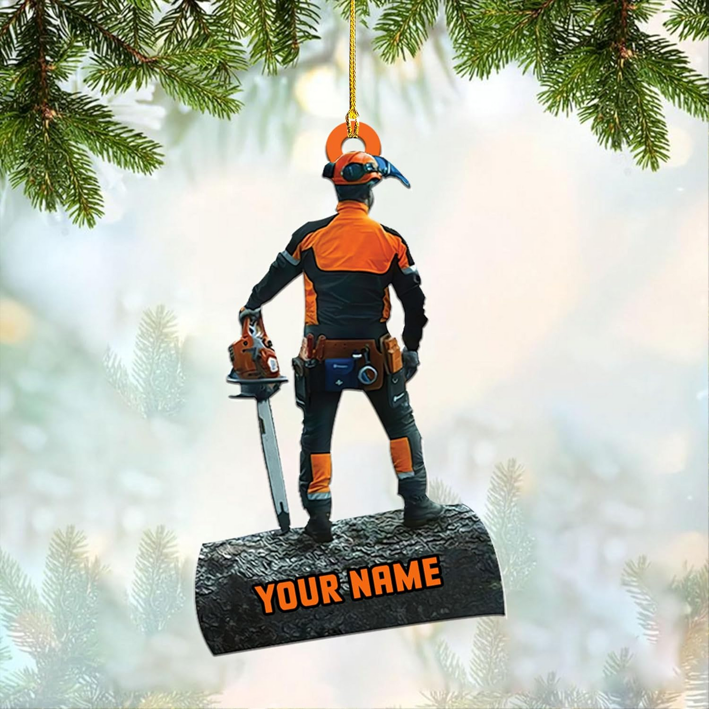 Personalized Arborist Ornament – Lumberjack Carpenter Christmas Ornament H14