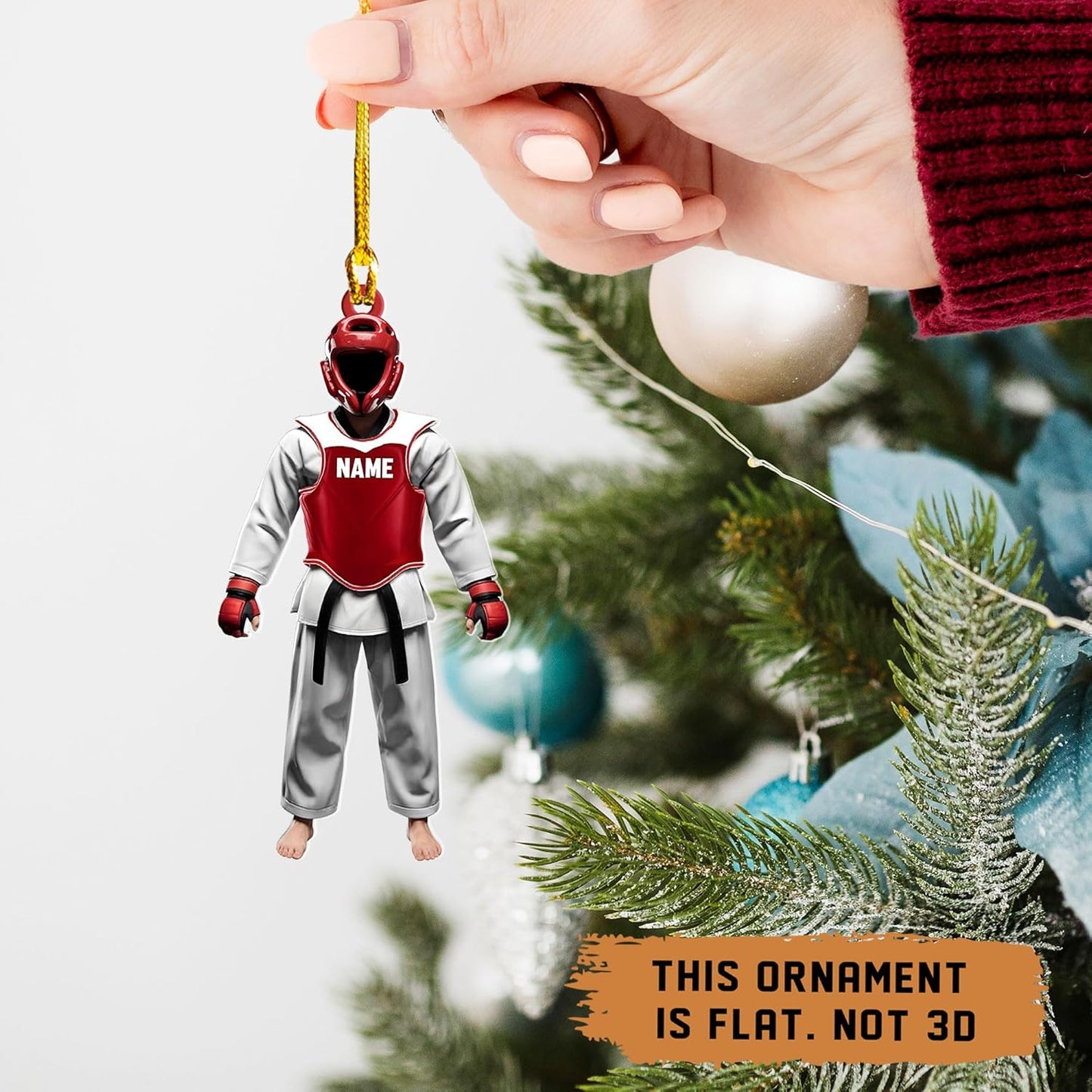 Custom Karate Christmas Ornament – Taekwondo & Jiu Jitsu Gift Krt16