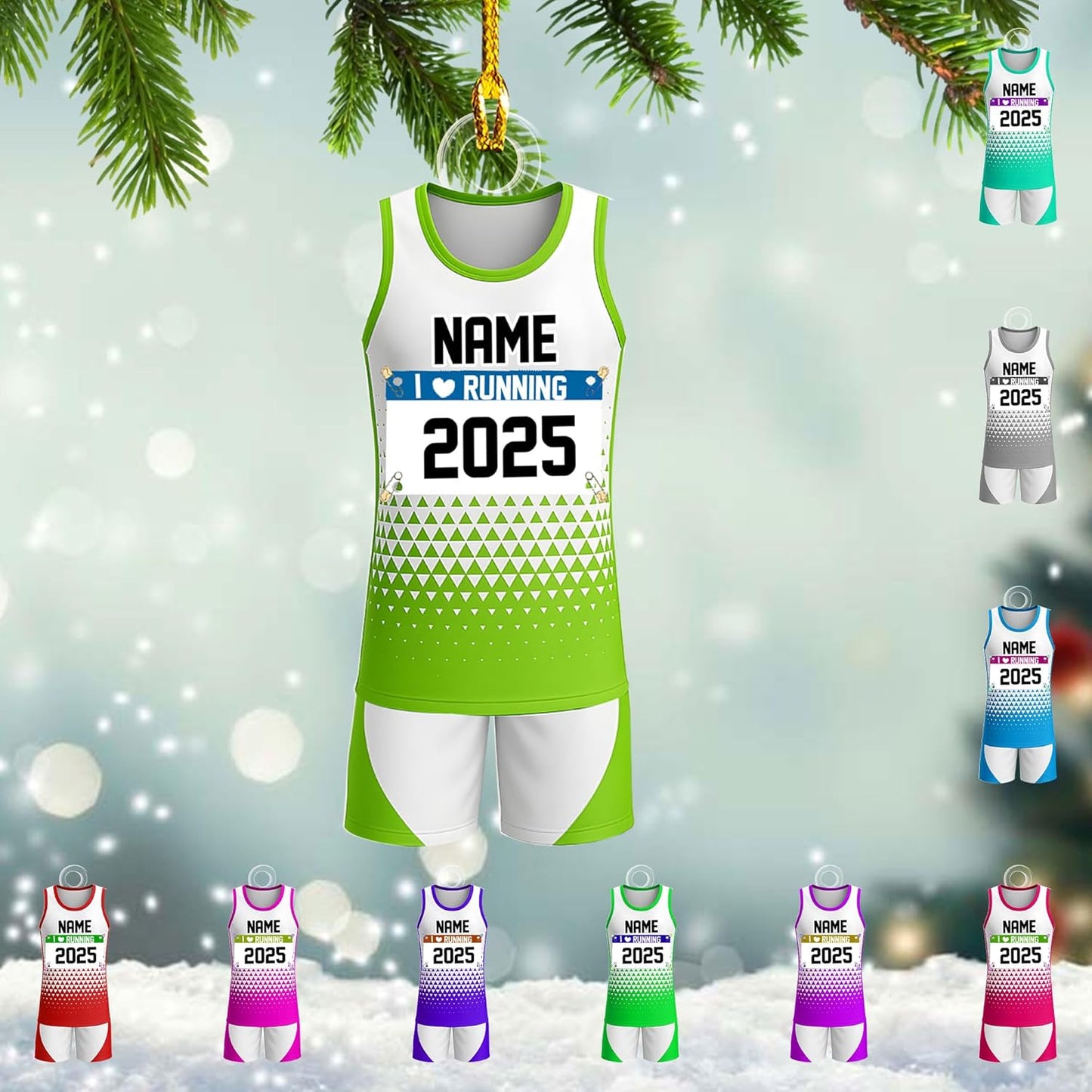 Custom Name Marathon Ornament – Personalized Acrylic Running Gift, Unique Sport Holiday Keepsake TM14