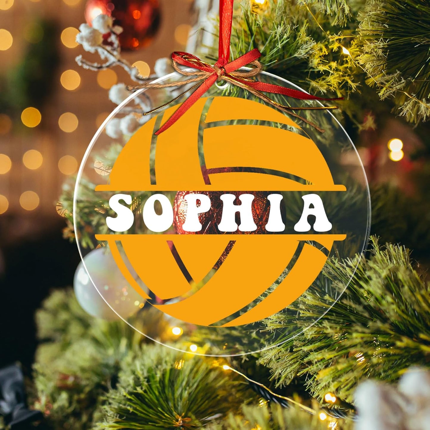 Custom Name Water Polo Ball Christmas Ornament – Personalized Water Polo Ball Ornament, Sport Holiday Tree Decoration, Gift for Water Polo Players TW3
