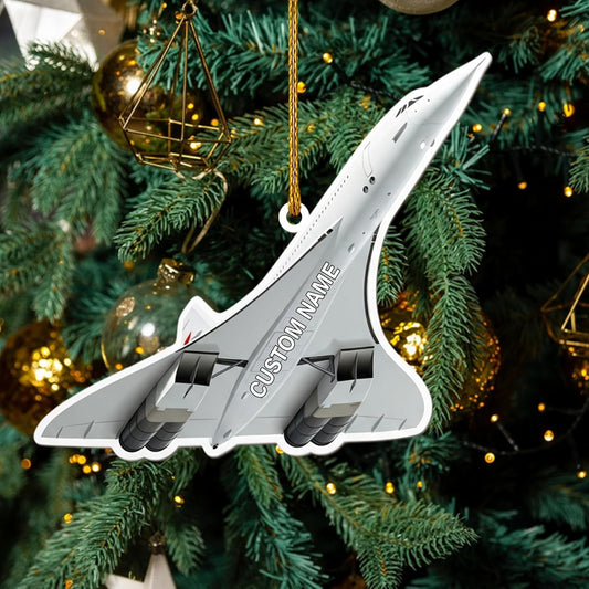 Custom Name Pilot Jet Christmas Ornament Style 2