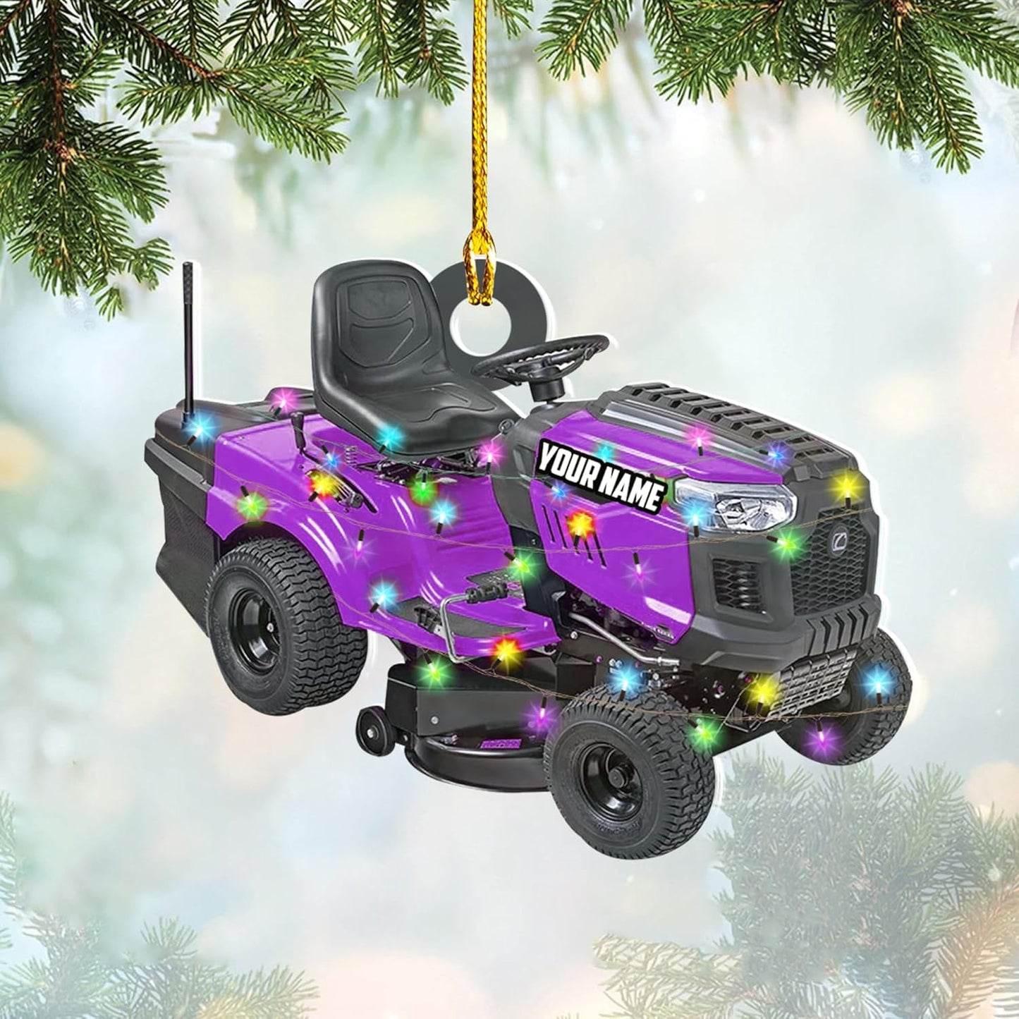 Personalized Lawn Mower Christmas Ornament | Custom Lawn Care Holiday Tree Decoration for Gardeners & Landscapers TG101