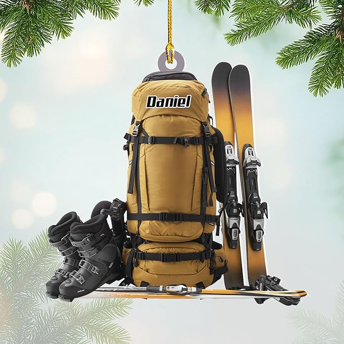 Personalized Snow Skiing Ornament, Custom Colored Skiing Mask Shape Ornament NO5