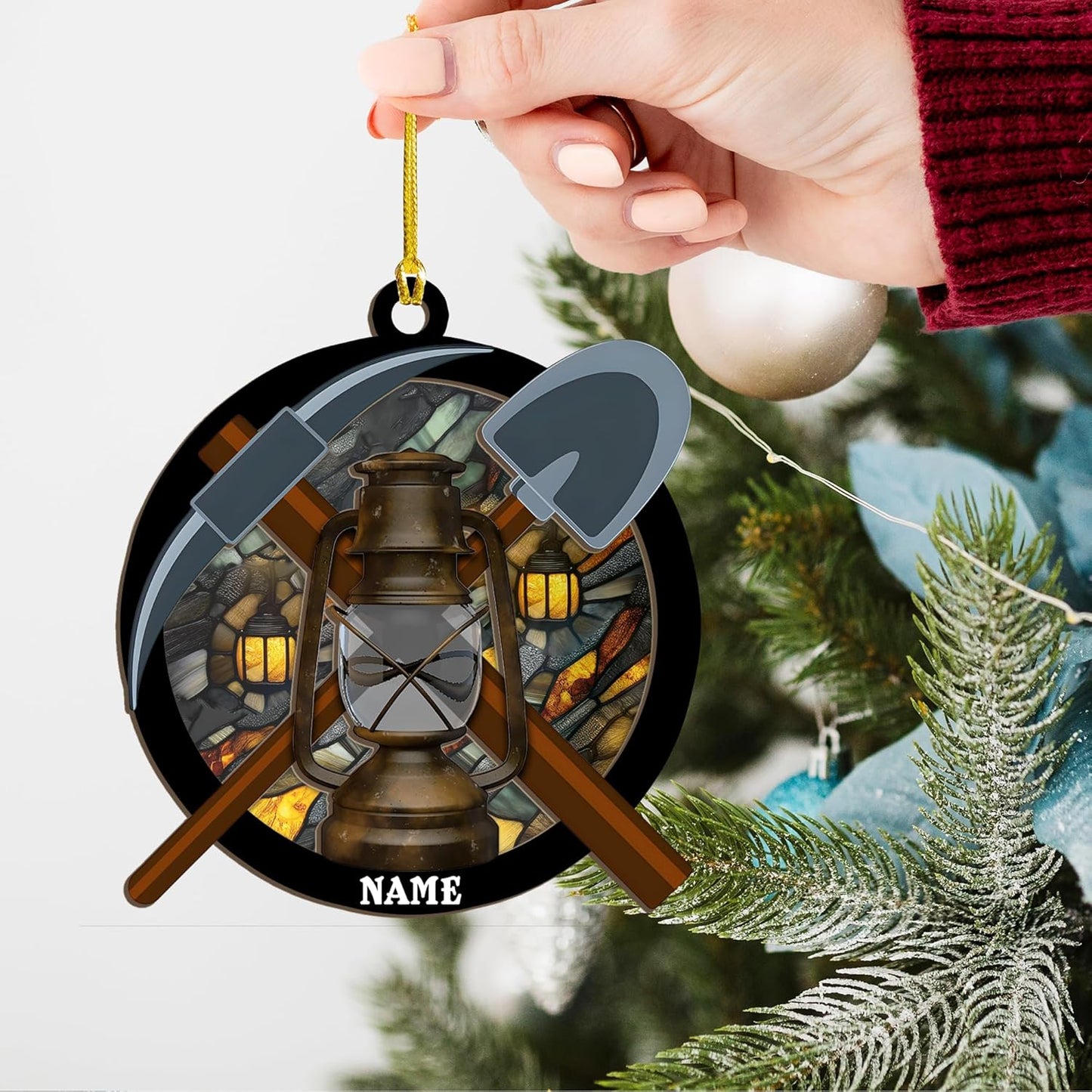 Custom Coal Miner Christmas Ornament – Personalized Name Decor Cmn21