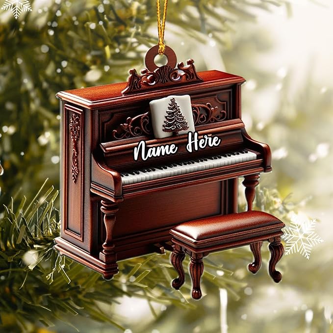 Customized Piano Ornament - Music Instrument Christmas Gift for Piano Lovers LL54