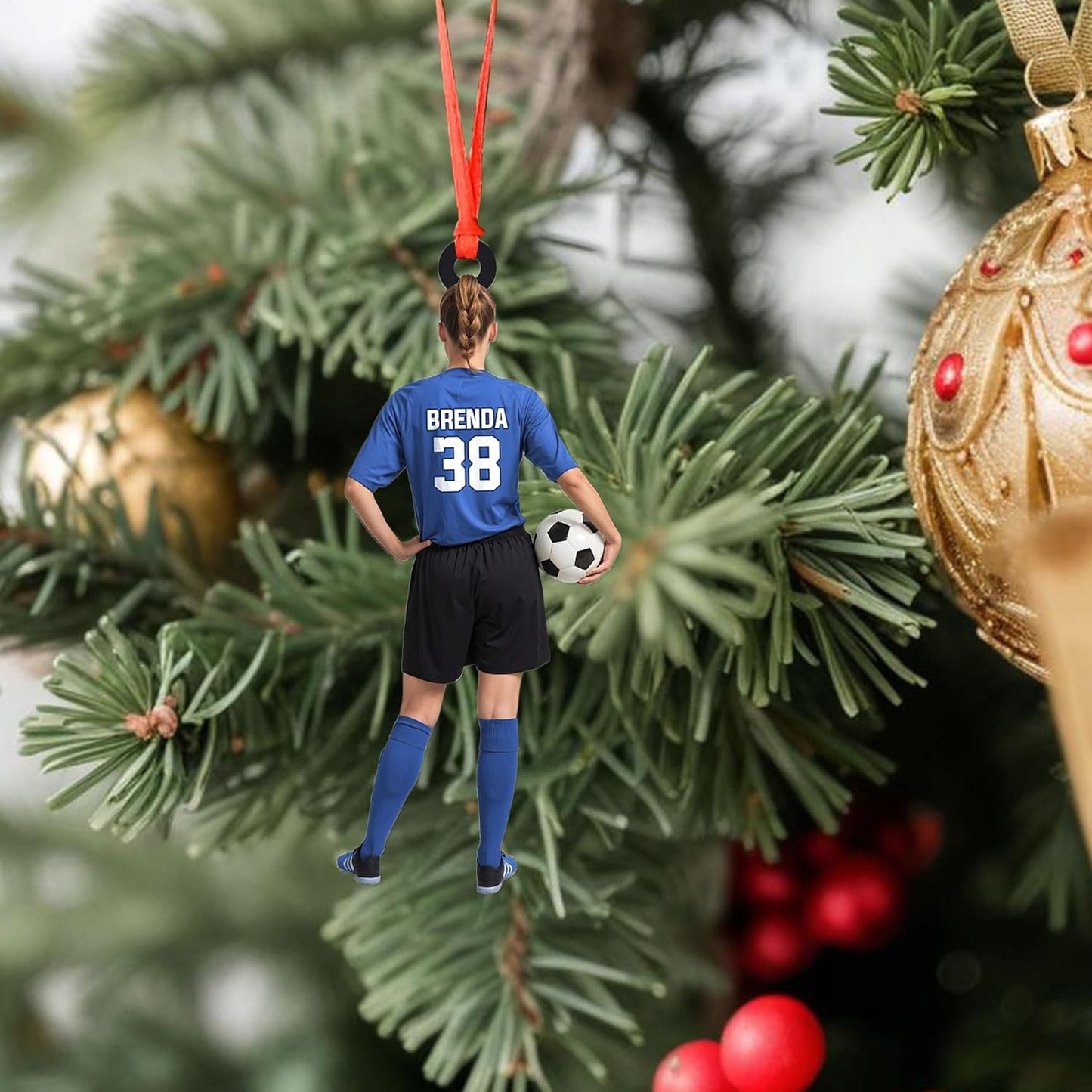 Custom Soccer Christmas Ornament Gift for Soccer Player Christmas Decor Tree Ornament  C12