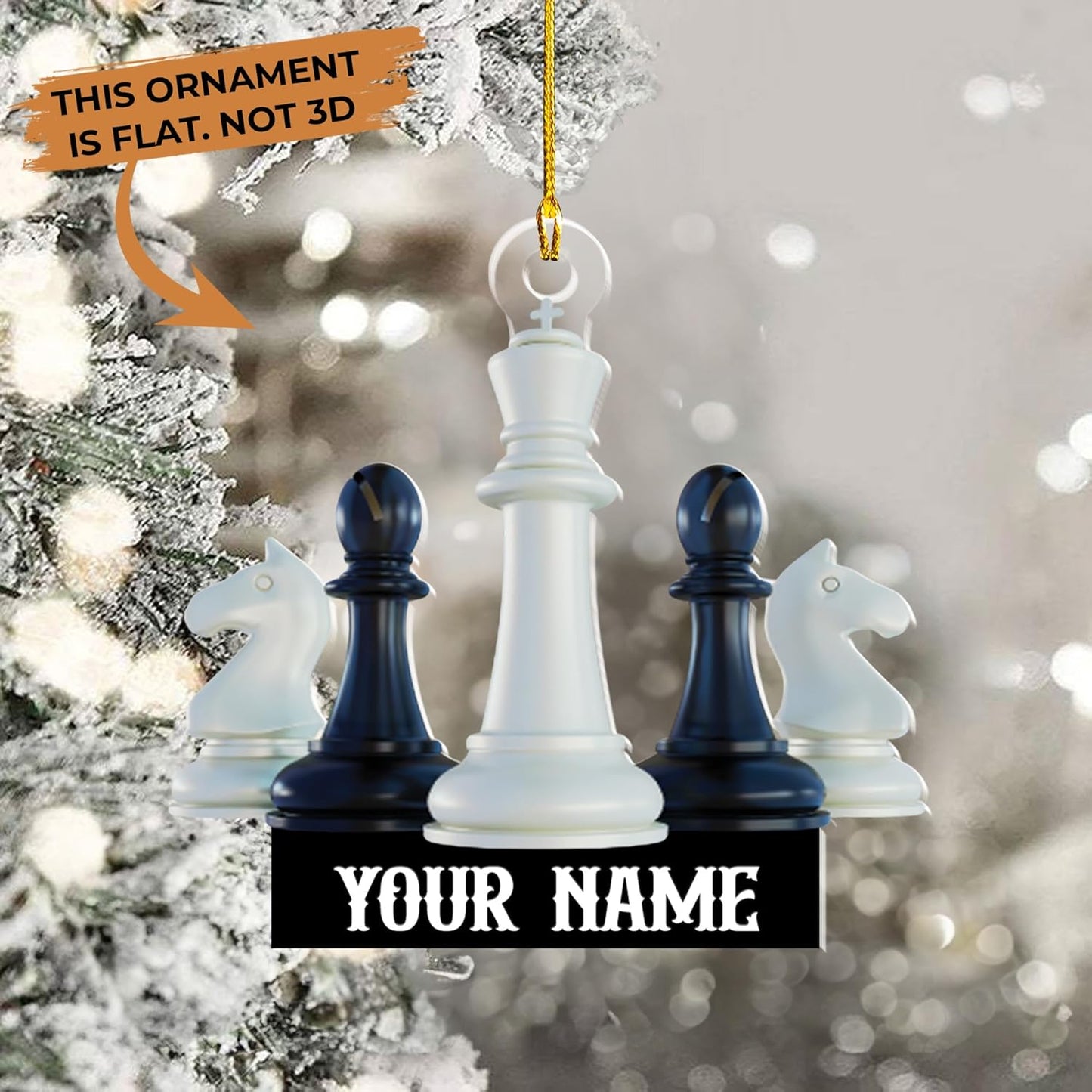 Personalized Name Chess Ornament Gift for Men Women Chess Team Player N33