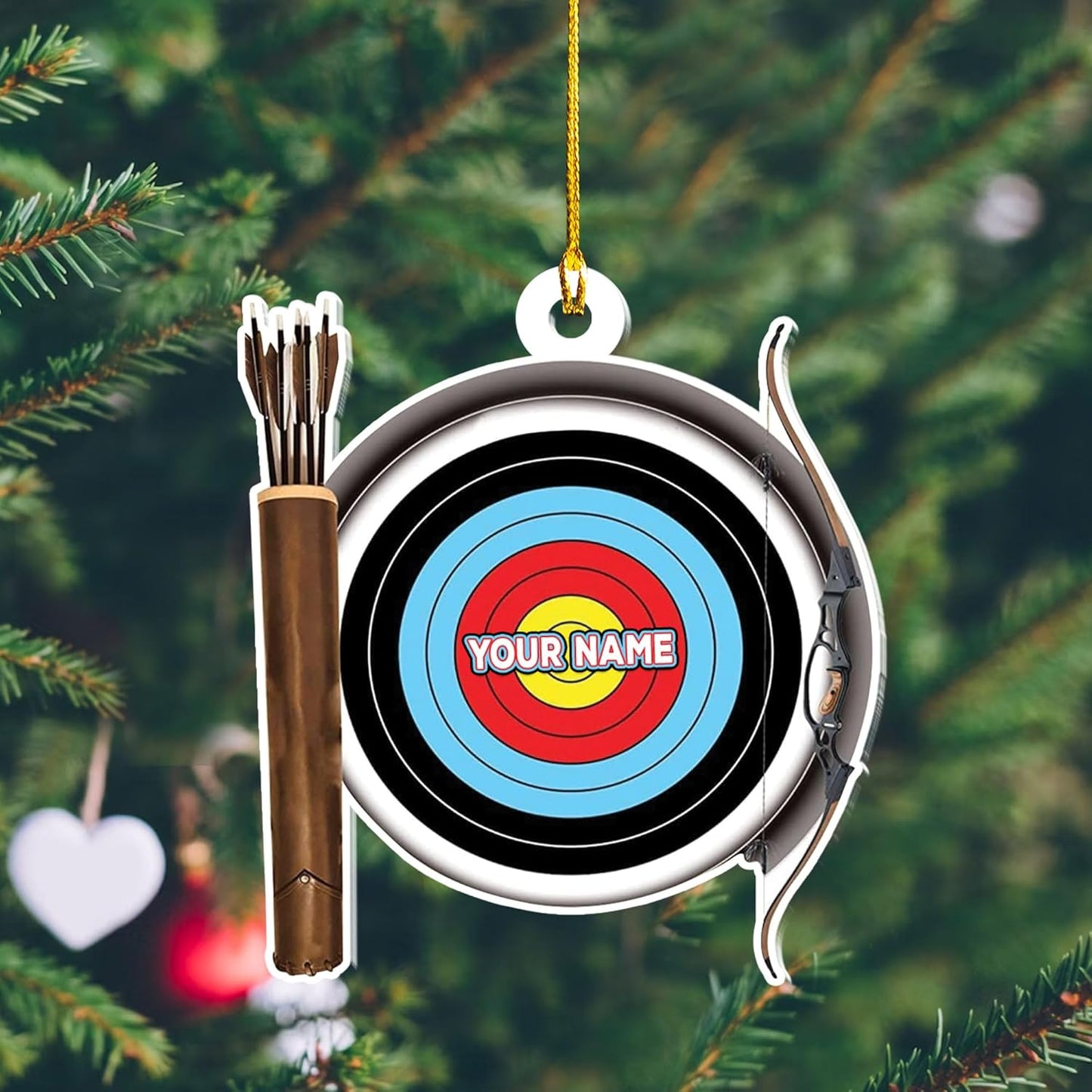 Custom Archery Christmas Ornament – Archery Lover Gift A4