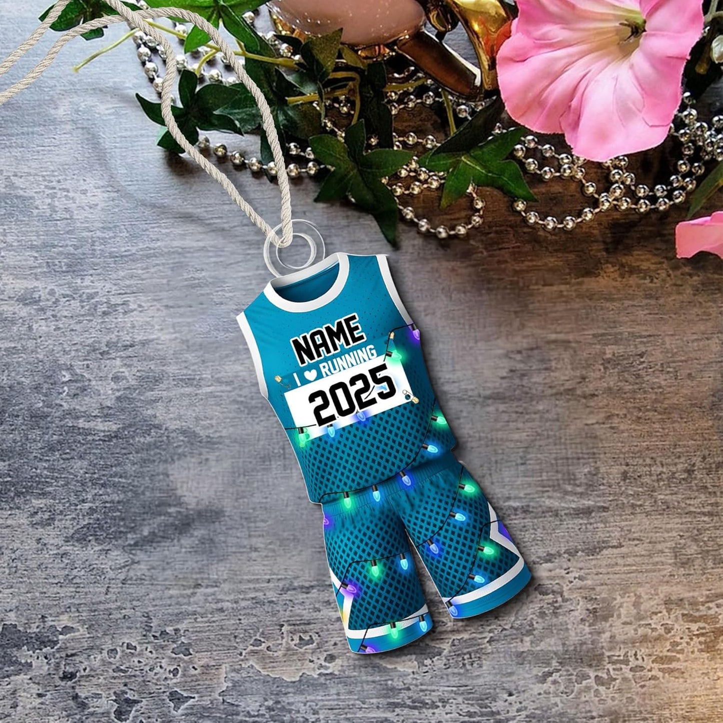 Custom Name Marathon Ornament – Personalized Acrylic Running Gift, Unique Sport Holiday Keepsake TM13
