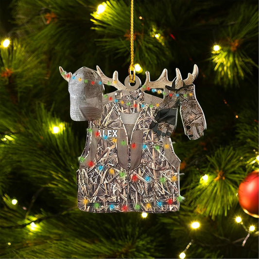 Personalized Hunting Ornament, Hunter Christmas Acrylic Ornament 2025 T27