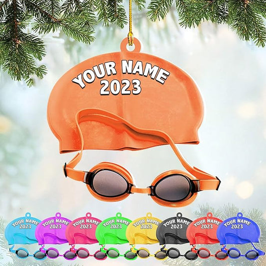 Personalized Swimming Ornament - Custom Swimmer Christmas Gift for Boys, Girls & Pool Lovers LL9
